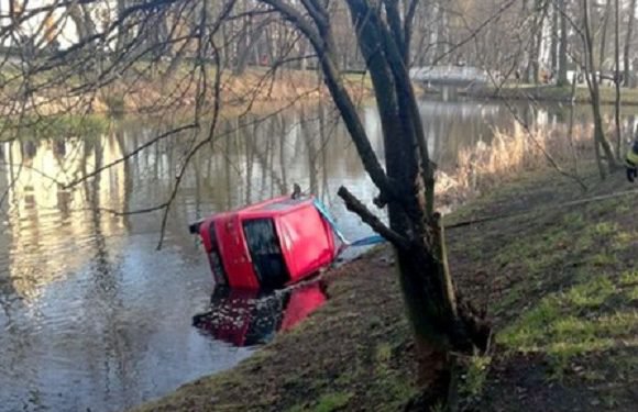 Паркуйся правильно: в Польщі автівка скотилася в ставок [+ФОТО]