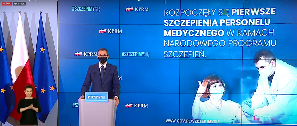 Прем’єр-міністр Польщі оголосив дату початку реєстрації на вакцинацію